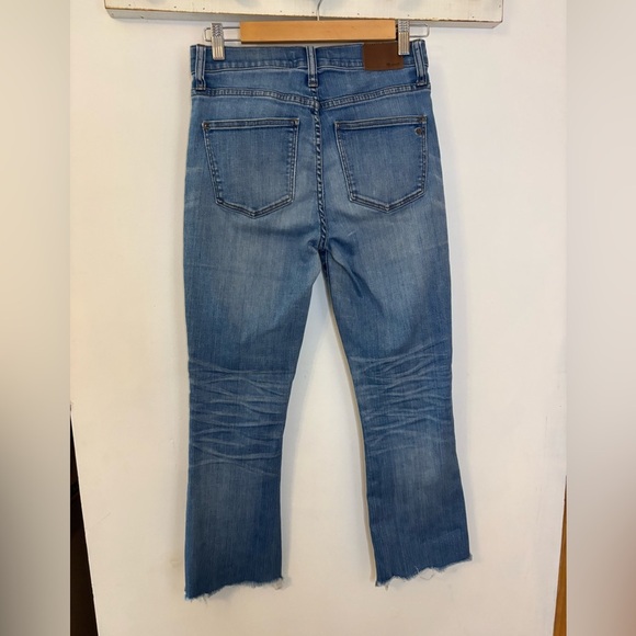 Madewell Cali Demi Boot Raw Hem Button Fly Jeans - Picture 6 of 9